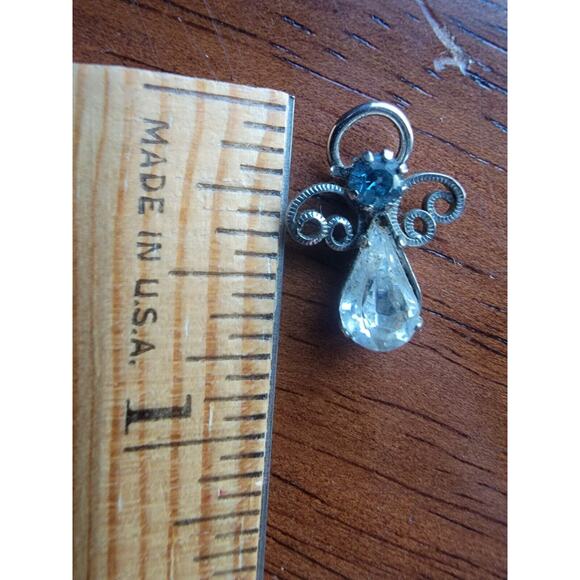 Petite Clear Rhinestone Angel with Halo Charm - Picture 3 of 5